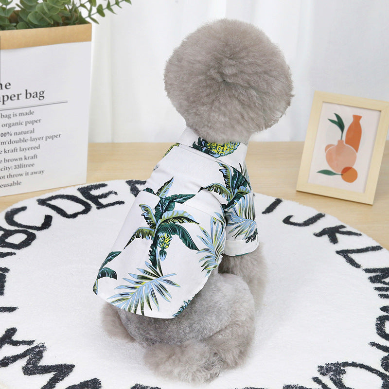 Hawaiian Coconut Print Pet Shirt – Stylish Summer Dog Outfit