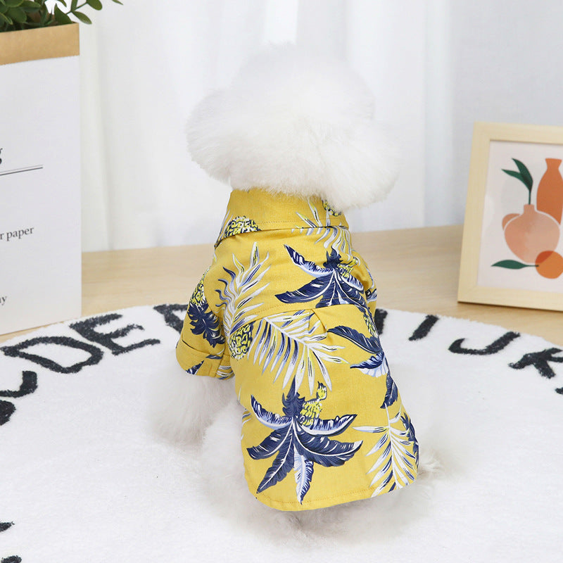 Hawaiian Coconut Print Pet Shirt – Stylish Summer Dog Outfit