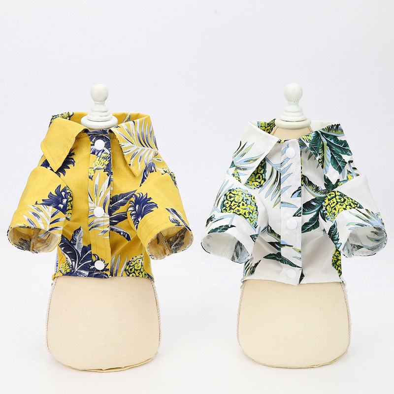 Hawaiian Coconut Print Pet Shirt – Stylish Summer Dog Outfit