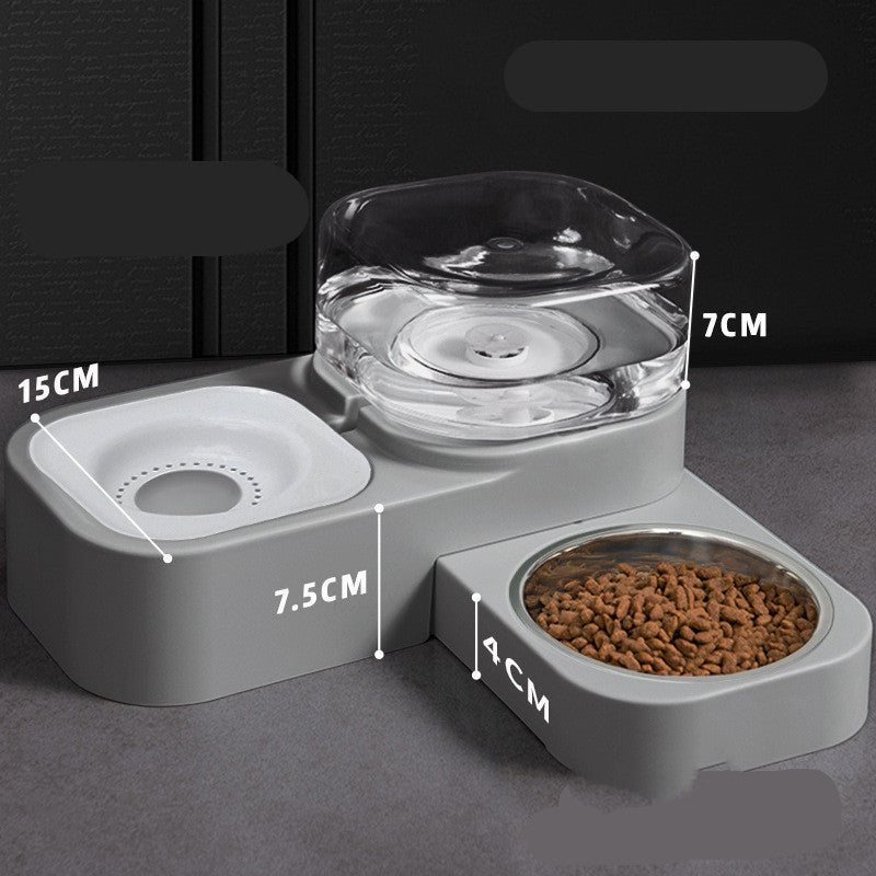 Pet Dual Feeding and Water Bowl with Optional Filter Elements