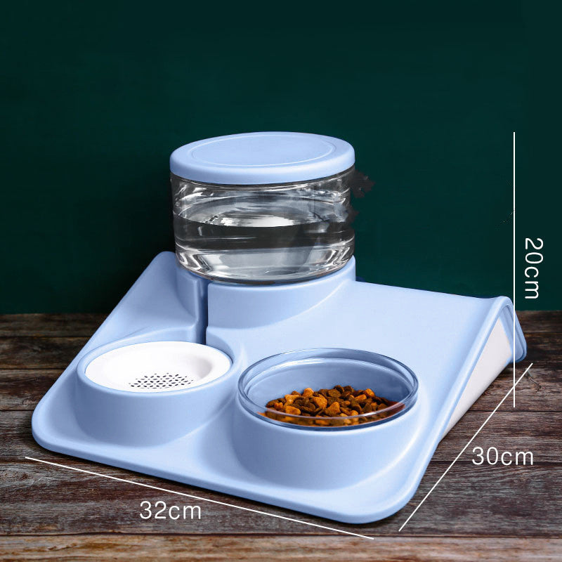 Pet Dual Feeding and Water Bowl with Optional Filter Elements