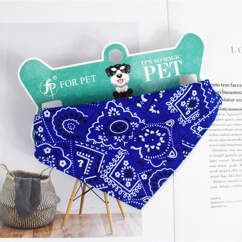 Adjustable Polka Dot Pet Bandana Bib Collar – Soft Printed Polyester Scarf for Dogs & Cats