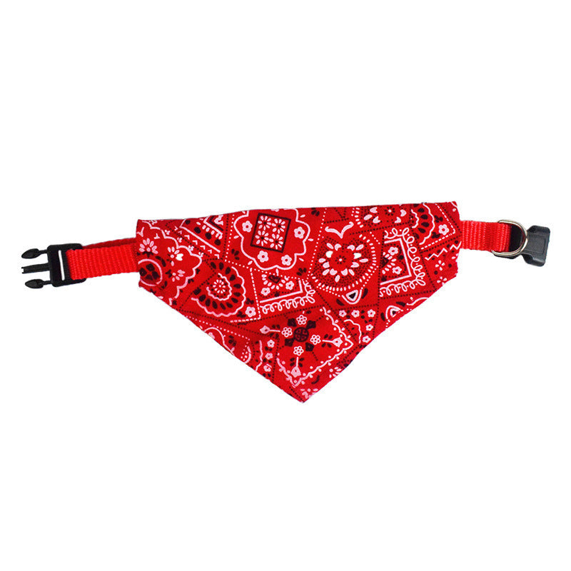 Adjustable Polka Dot Pet Bandana Bib Collar – Soft Printed Polyester Scarf for Dogs & Cats