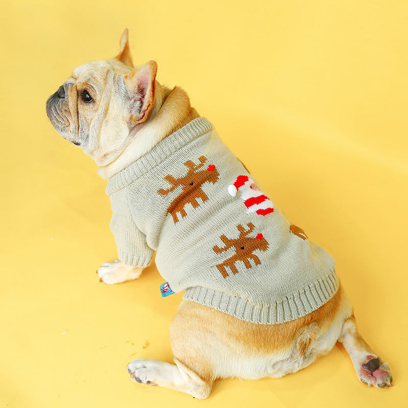 Winter Pet Sweater - Cozy Elk Design | Warm Four-Legged Dog & Cat Sweater for Small & Medium Pets