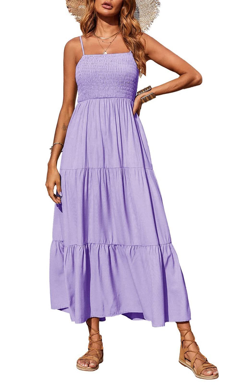 Women's High Waist Cotton Sleeveless Dress – Summer Casual Style in 6 Colors