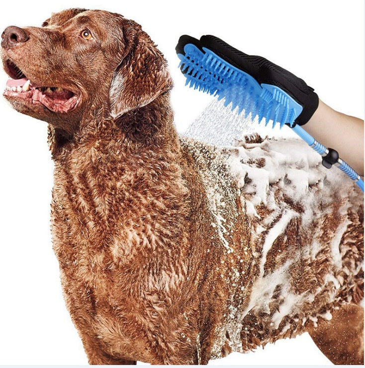 Professional Pet Bathing and Massaging Shower Sprayer with Gloves – Adjustable Handheld Dog, Cat & Horse Grooming Tool