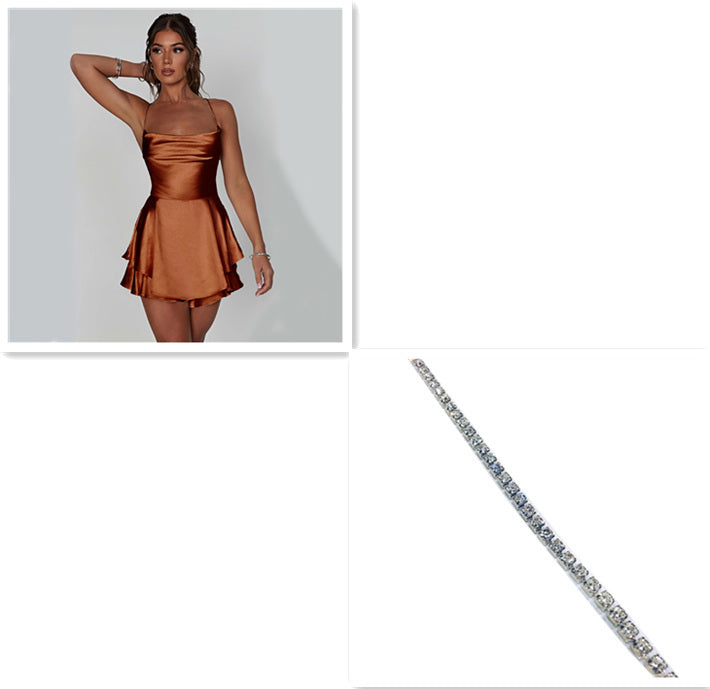 Women's Sleeveless A-Line Backless Dress – Elegant Sling Style in Multiple Colors