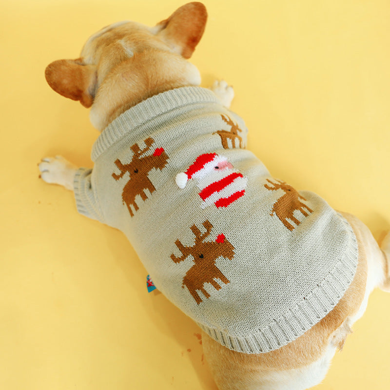 Winter Pet Sweater - Cozy Elk Design | Warm Four-Legged Dog & Cat Sweater for Small & Medium Pets