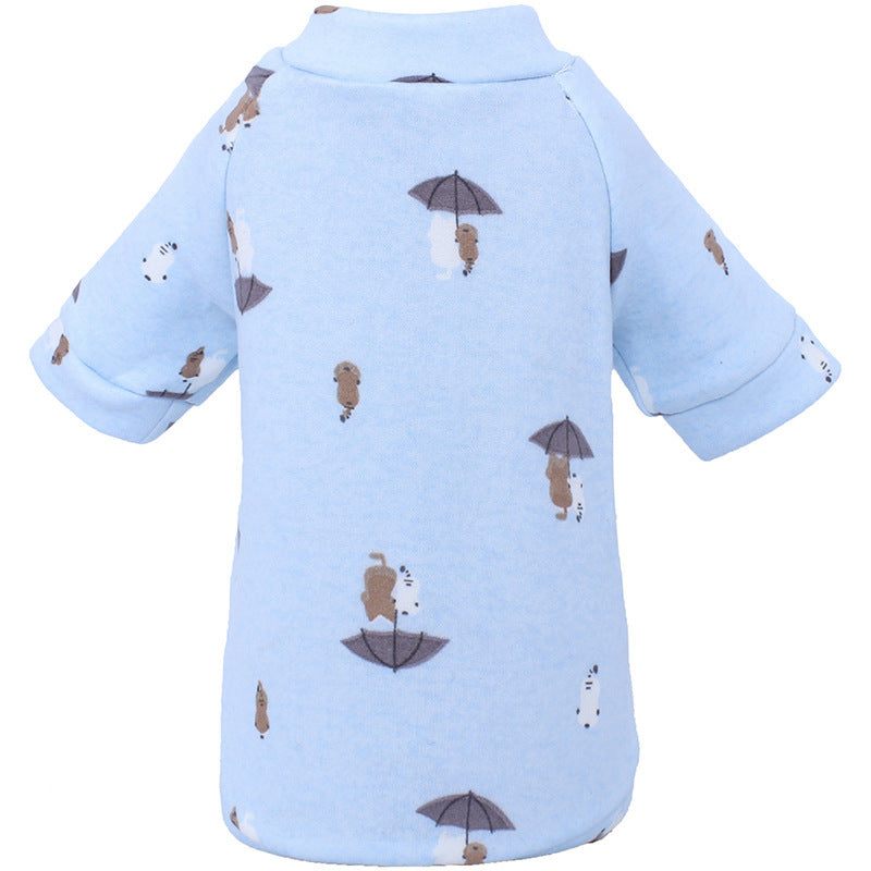 Cute Polyester Pet Hoodie - Soft and Cozy, Available in Pink and Blue