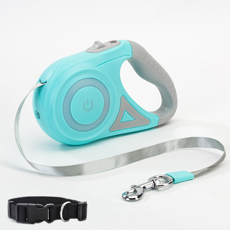 Telescopic Retractable Dog Leash with One-Handed Brake and Lock - Adjustable Length & Comfortable Grip
