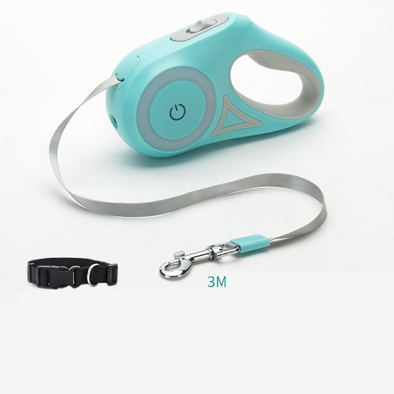 Telescopic Retractable Dog Leash with One-Handed Brake and Lock - Adjustable Length & Comfortable Grip