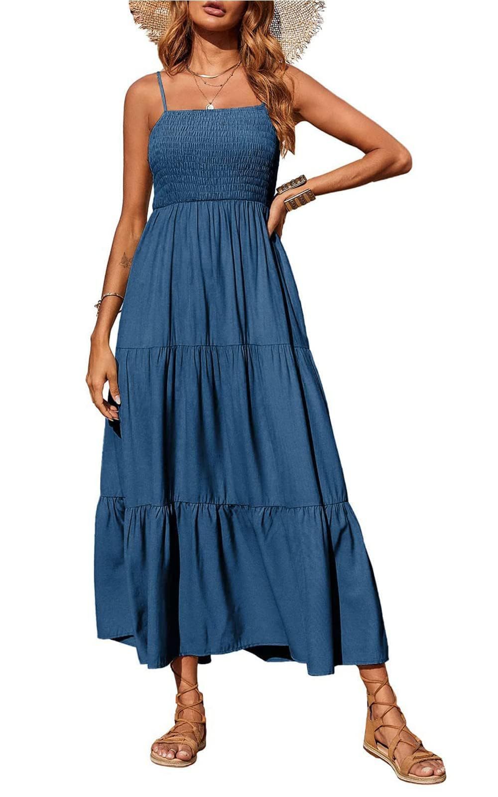 Women's High Waist Cotton Sleeveless Dress – Summer Casual Style in 6 Colors