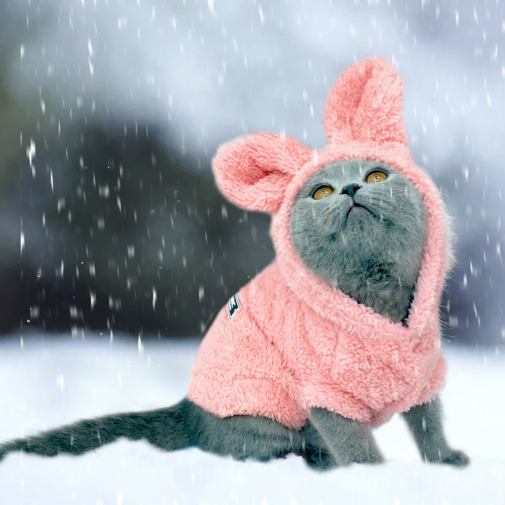 Cotton Cat Coat - Soft and Stylish Pet Apparel in Gray, Pink, and Apricot | Available in Multiple Sizes