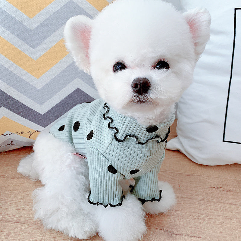 Polka Dot Cotton Dog Shirt – Soft & Stylish Pet Outfit for Small & Medium Dogs