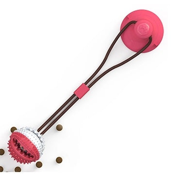 Interactive Suction Cup Dog Toy with TPR Ball – Chew Toy & Teeth Cleaning for Dogs & Cats | Tug-of-War Pet Toy