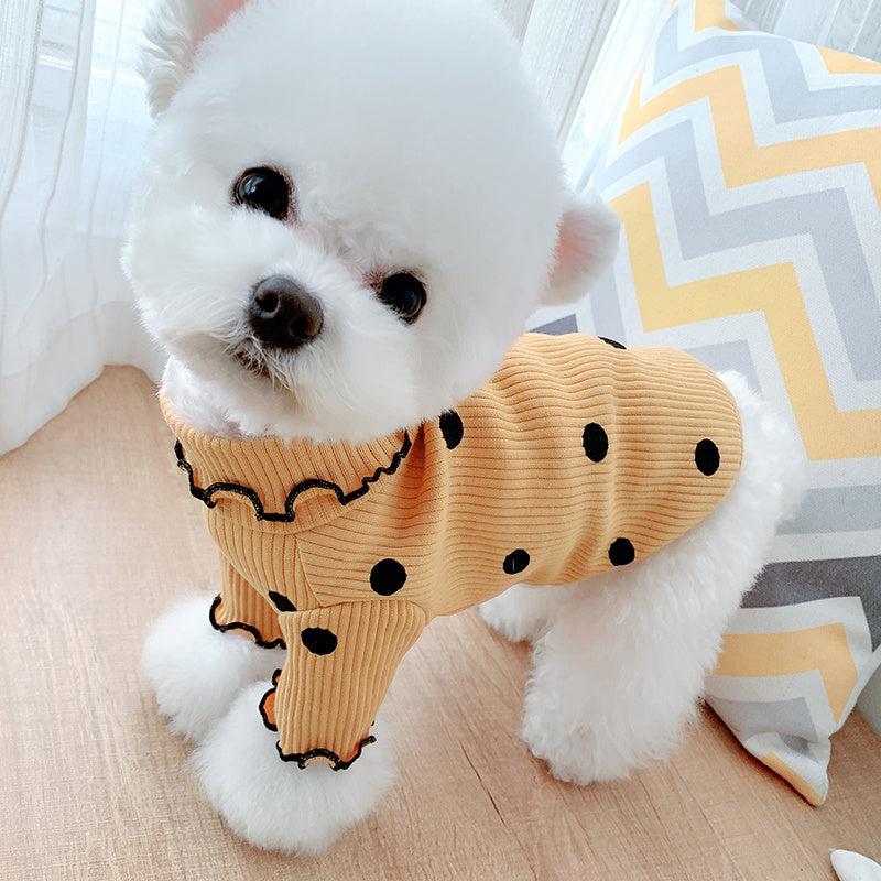 Polka Dot Cotton Dog Shirt – Soft & Stylish Pet Outfit for Small & Medium Dogs