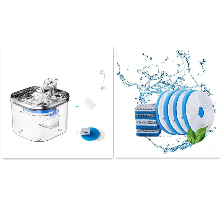 Premium Stainless Steel Pet Water Fountain – 2L Automatic Cat & Dog Water Dispenser