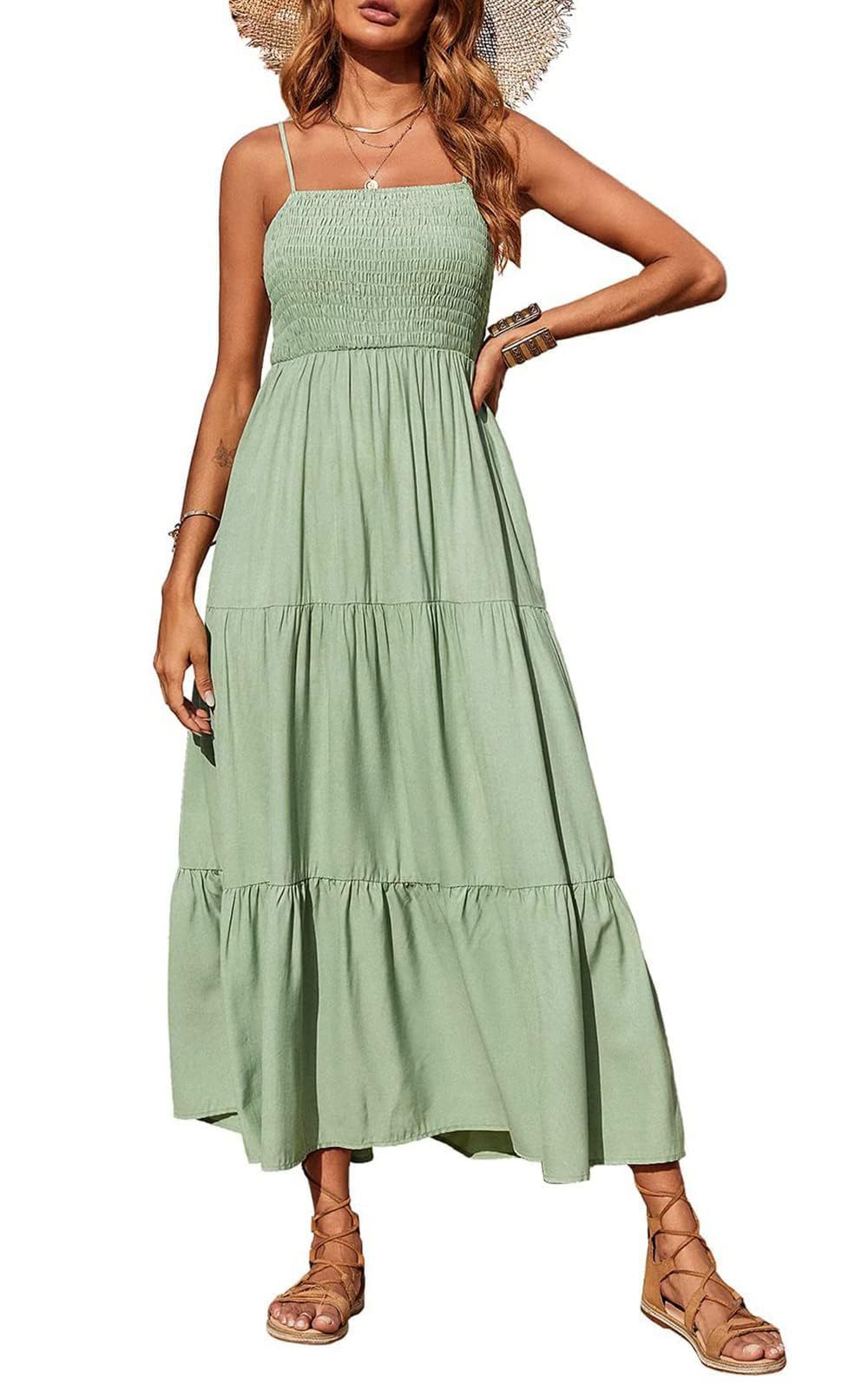 Women's High Waist Cotton Sleeveless Dress – Summer Casual Style in 6 Colors