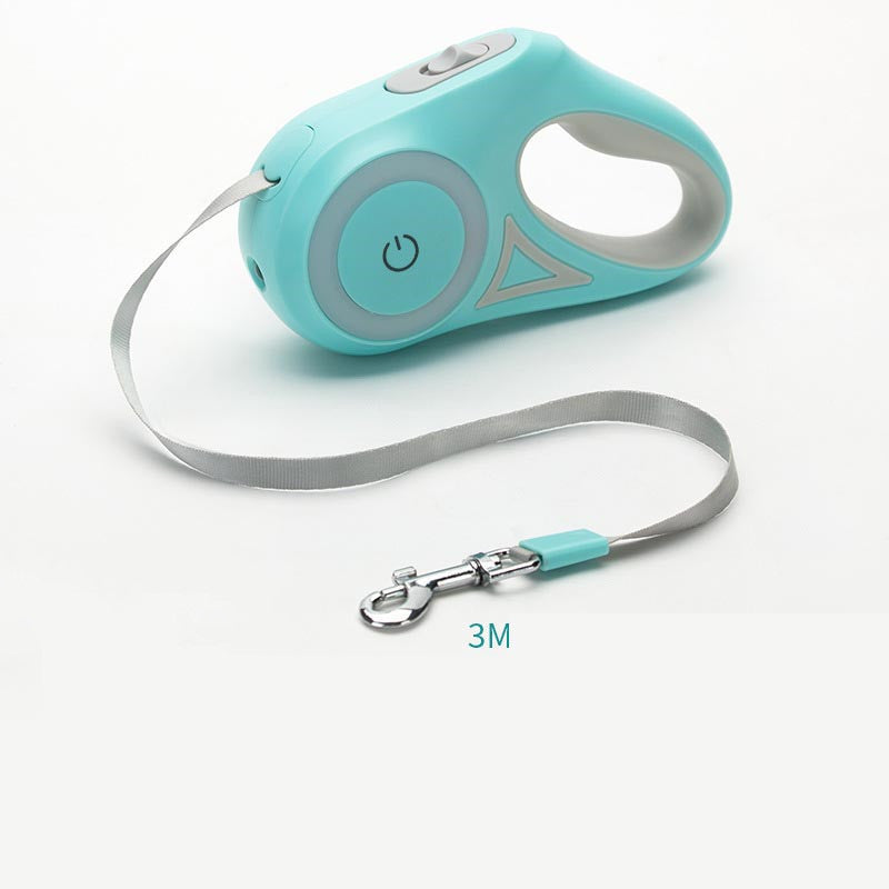 Telescopic Retractable Dog Leash with One-Handed Brake and Lock - Adjustable Length & Comfortable Grip