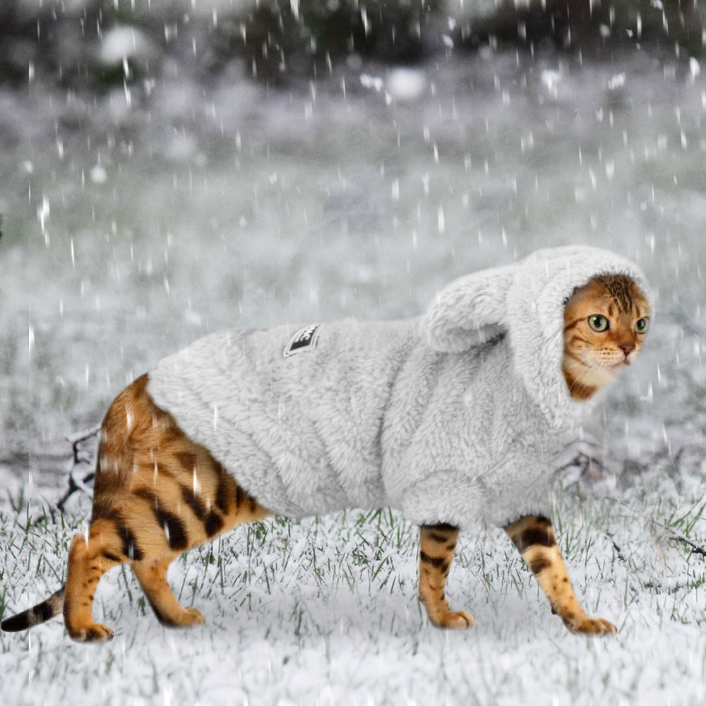 Cotton Cat Coat - Soft and Stylish Pet Apparel in Gray, Pink, and Apricot | Available in Multiple Sizes