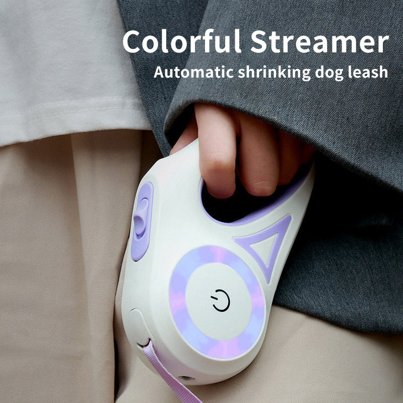 Telescopic Retractable Dog Leash with One-Handed Brake and Lock - Adjustable Length & Comfortable Grip