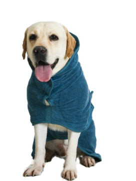 Super Absorbent Dog Bathrobe Towel – Fast Drying Microfiber Pet Drying Coat with Adjustable Neck & Chest Straps – Moisture-Wicking & Soft Dog Towel Robe