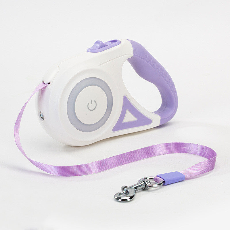 Telescopic Retractable Dog Leash with One-Handed Brake and Lock - Adjustable Length & Comfortable Grip