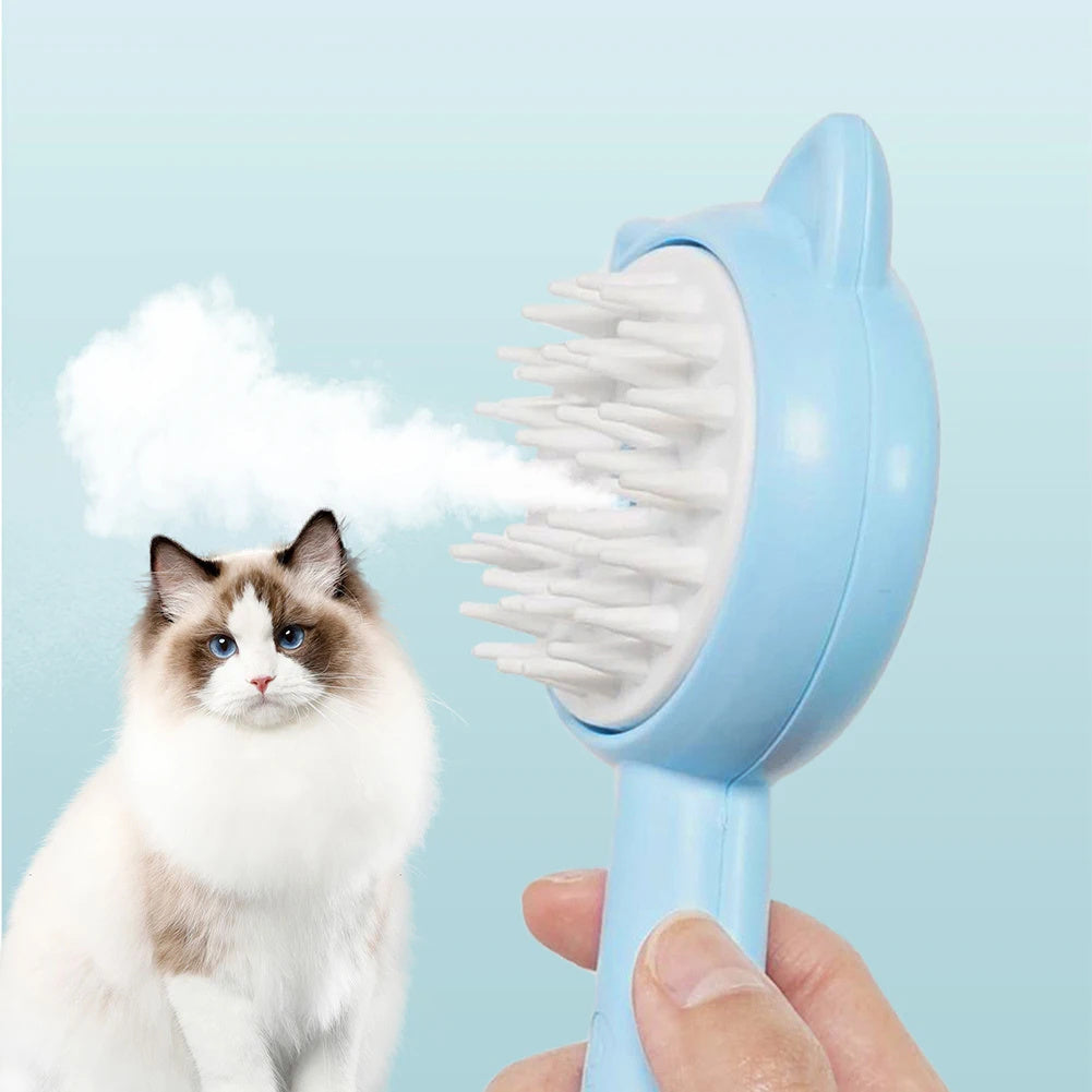 Pet Grooming Steam Brush – Electric Hair Remover & Massage Comb for Cats & Dogs | Rechargeable Fur Cleaner