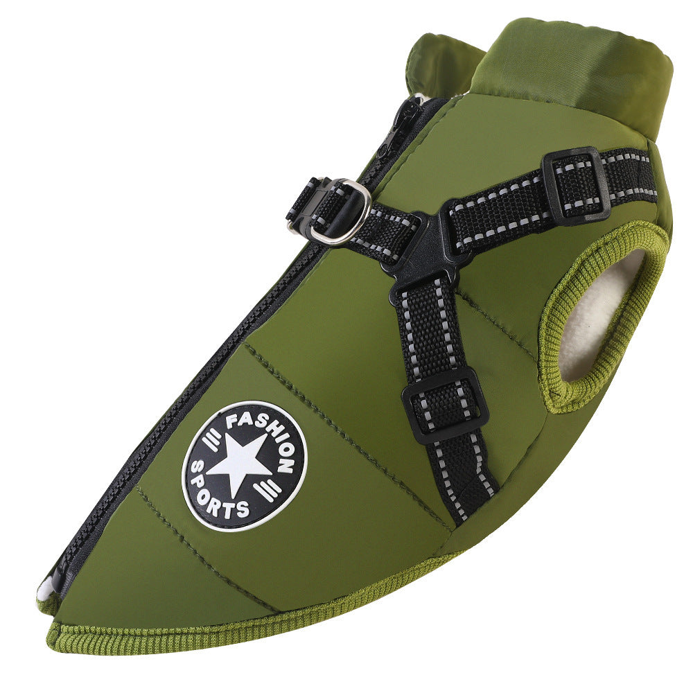 Waterproof Cotton Dog Vest – Comfortable & Stylish in Red, Army Green, Navy Blue, Black & Purple