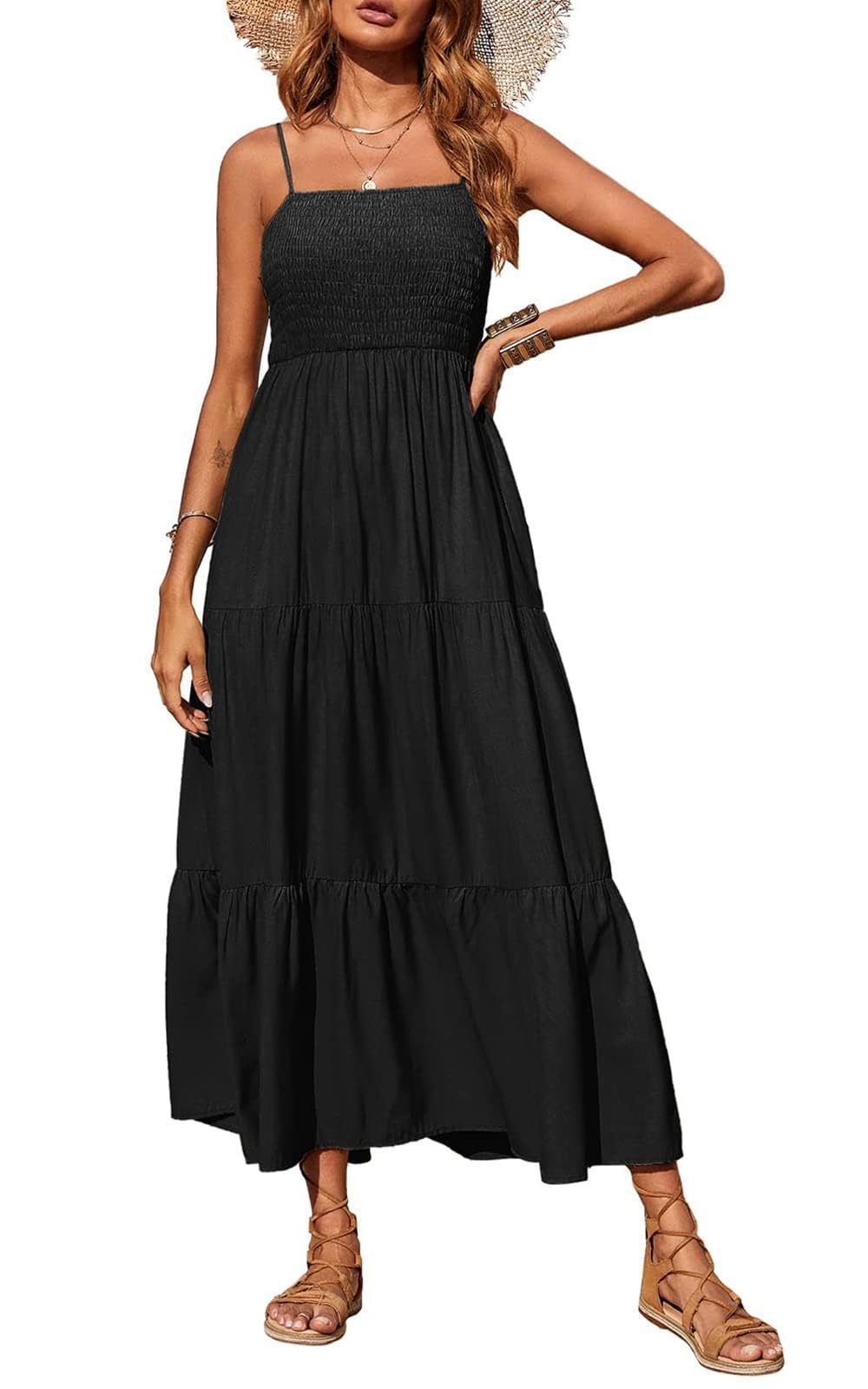 Women's High Waist Cotton Sleeveless Dress – Summer Casual Style in 6 Colors