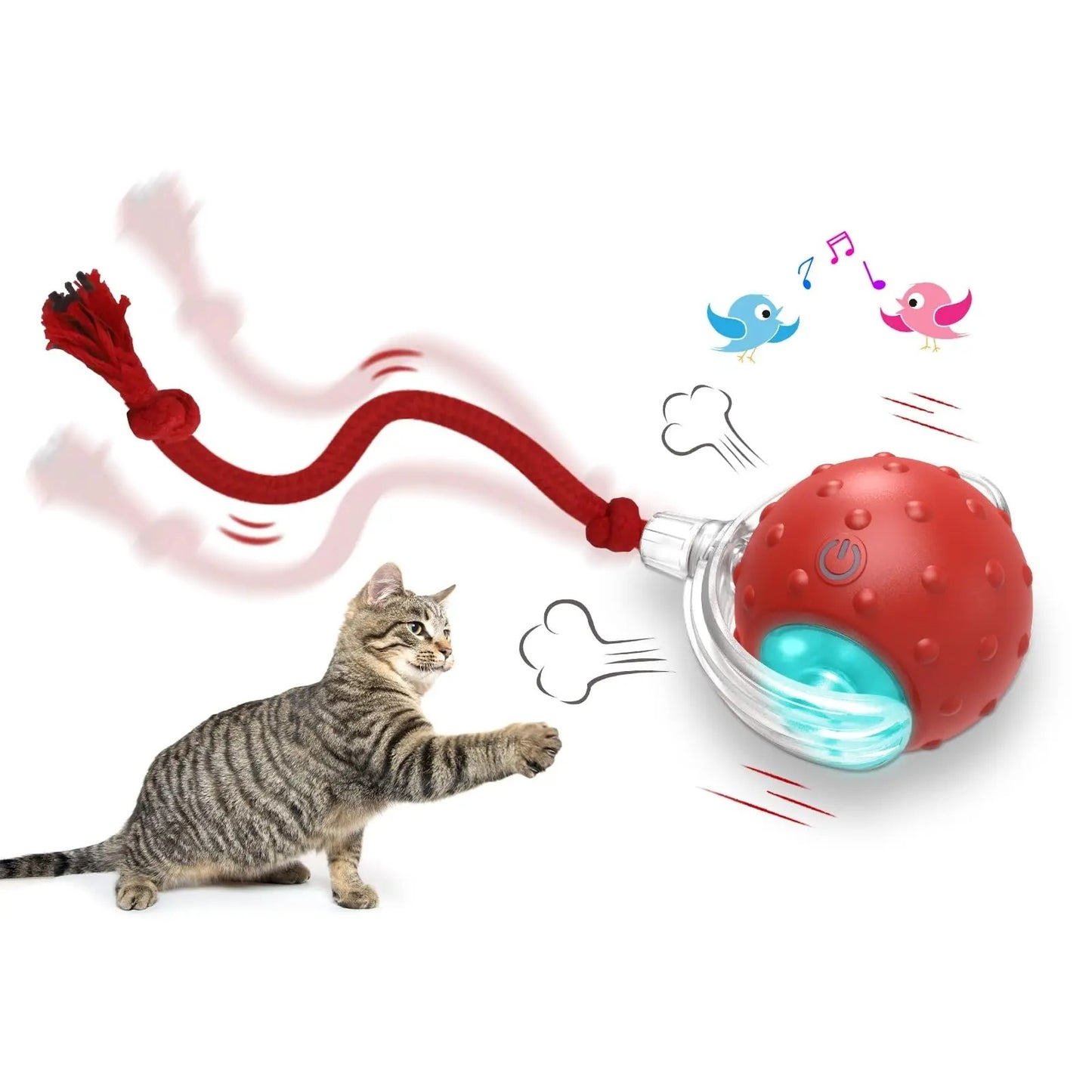 Interactive Cat Toy with Auto Shut-Off and Chirping Sounds
