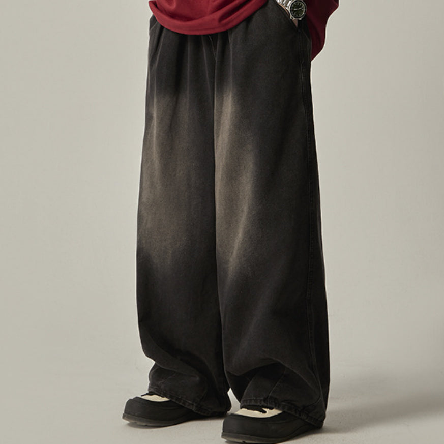 Mid-Waist Loose Straight Street Jeans