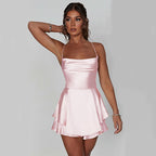 Women's Sleeveless A-Line Backless Dress – Elegant Sling Style in Multiple Colors