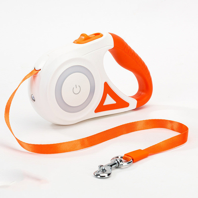 Telescopic Retractable Dog Leash with One-Handed Brake and Lock - Adjustable Length & Comfortable Grip