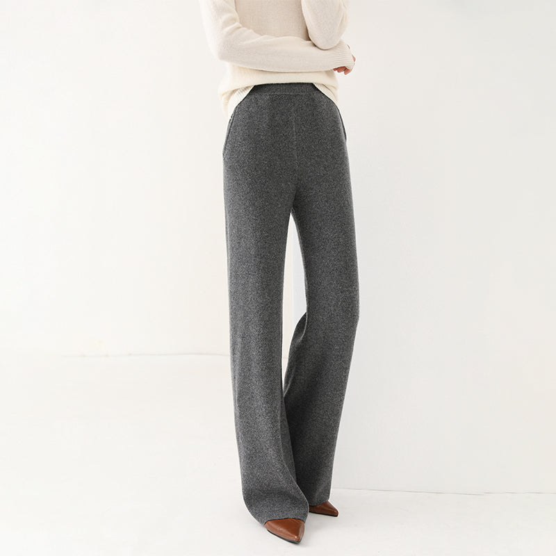 High-Waist Wool Tapered Trousers