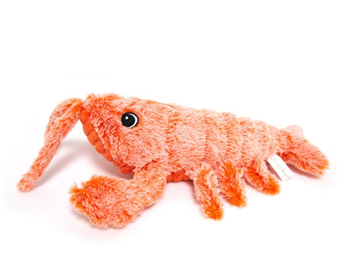 Interactive USB Rechargeable Jumping Lobster Plush Toy – Realistic Moving Cat Toy for Kids & Pets