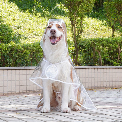 Transparent Dog Raincoat for Small & Medium Pets – Waterproof Hooded EVA Jacket