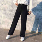 High-Waist Zip-Detail Wide-Leg Trousers