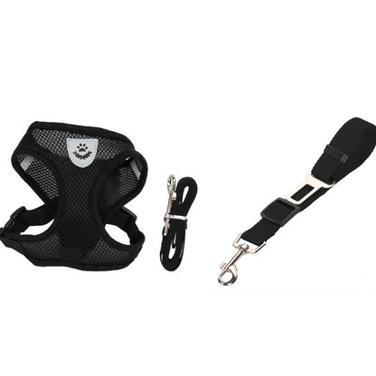 Adjustable Breathable Pet Harness with Leash Set – No Pull Dog Vest for Small, Medium, and Large Dogs