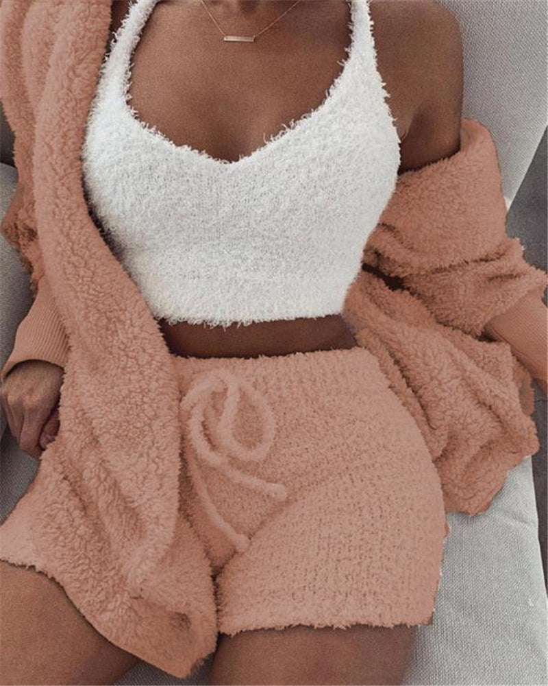 Women’s Velvet Pajama Set – 2-Piece Loungewear Vest & Culotte Pants Sleepwear | Soft, Stylish & Comfortable Homewear Set in Multiple Colors (S–XXXL)