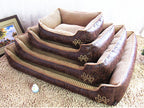 Luxury Kennel Dog Bed with Free Bone, Blanket, and Summer Mat - Suede & PPCotton Pet Nest
