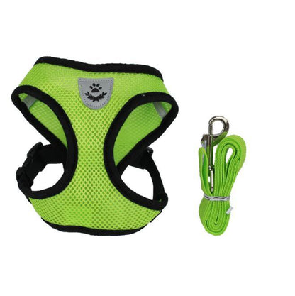 Adjustable Breathable Pet Harness with Leash Set – No Pull Dog Vest for Small, Medium, and Large Dogs