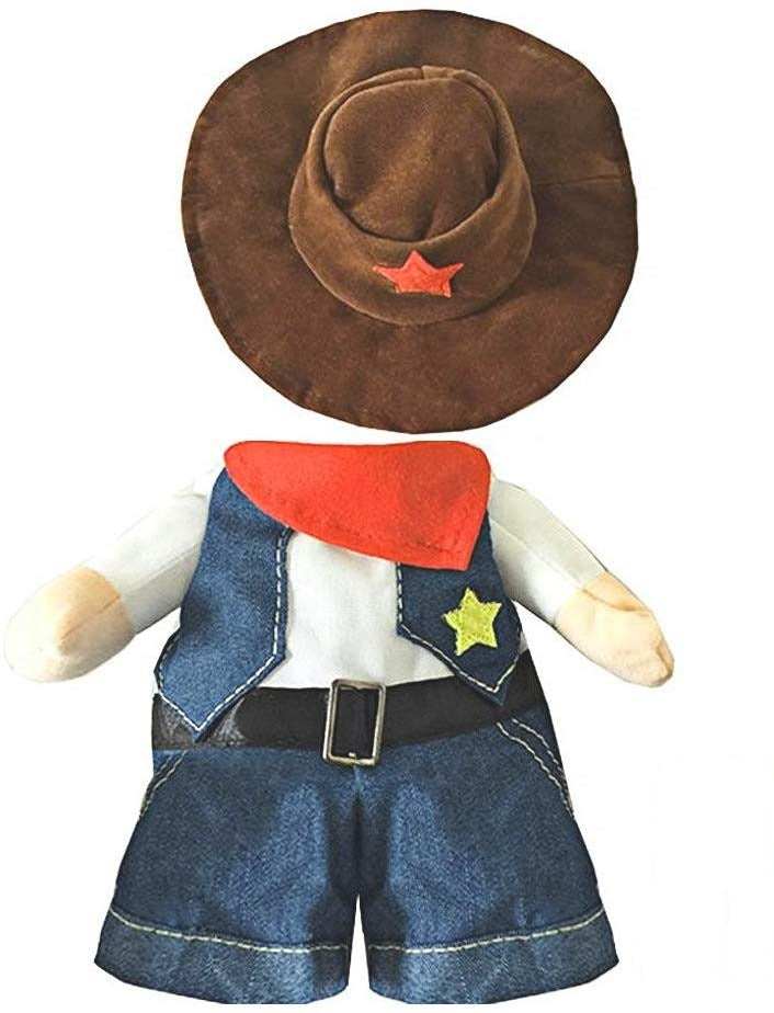 Pet Denim Cowboy Outfit – Funny Role-Playing Costume for Cats