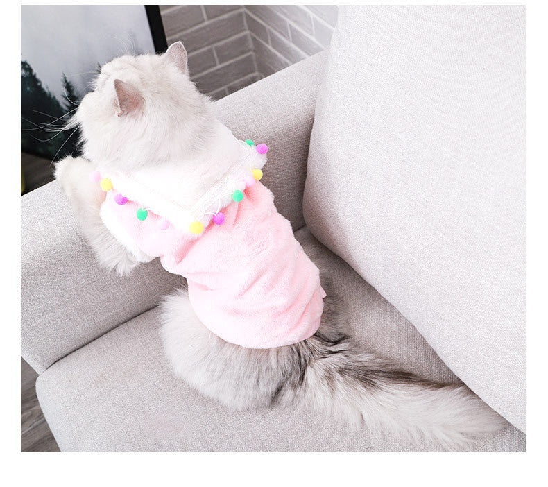 Cute Princess Tassel Cat Clothing – Polyester Dress for Cats