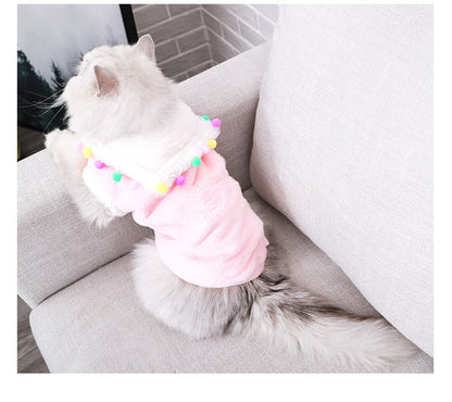 Cute Princess Tassel Cat Clothing – Polyester Dress for Cats