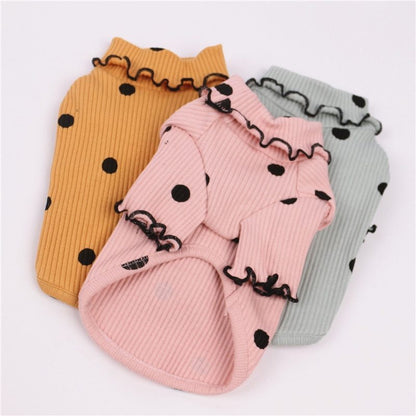 Polka Dot Cotton Dog Shirt – Soft & Stylish Pet Outfit for Small & Medium Dogs