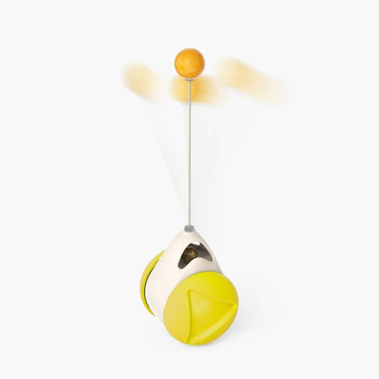 Interactive Cat Toy with Suction Base and Luminous Balls - Catnip Windmill Educational Play for Cats