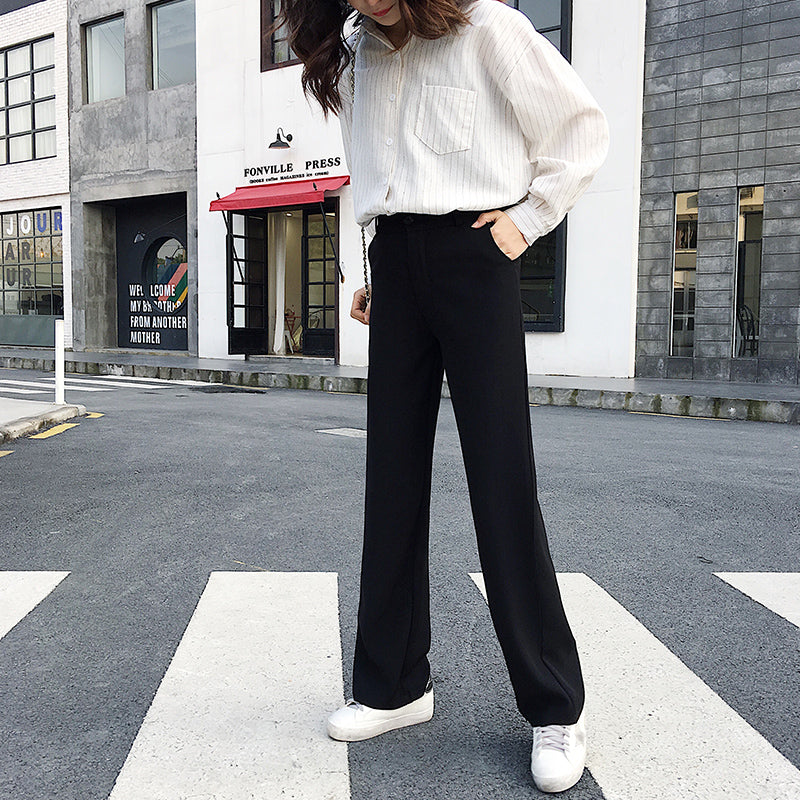 High-Waist Zip-Detail Wide-Leg Trousers