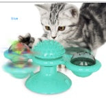 Interactive Cat Toy with Suction Base and Luminous Balls - Catnip Windmill Educational Play for Cats