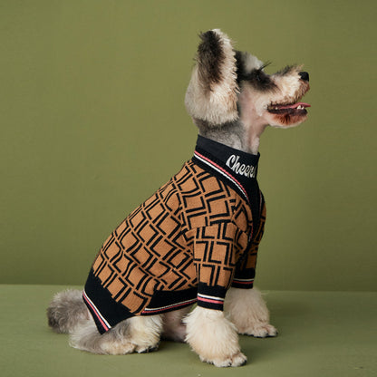 Black Wool Pet Sweater with High Collar – Casual & Cozy, Available in Multiple Sizes